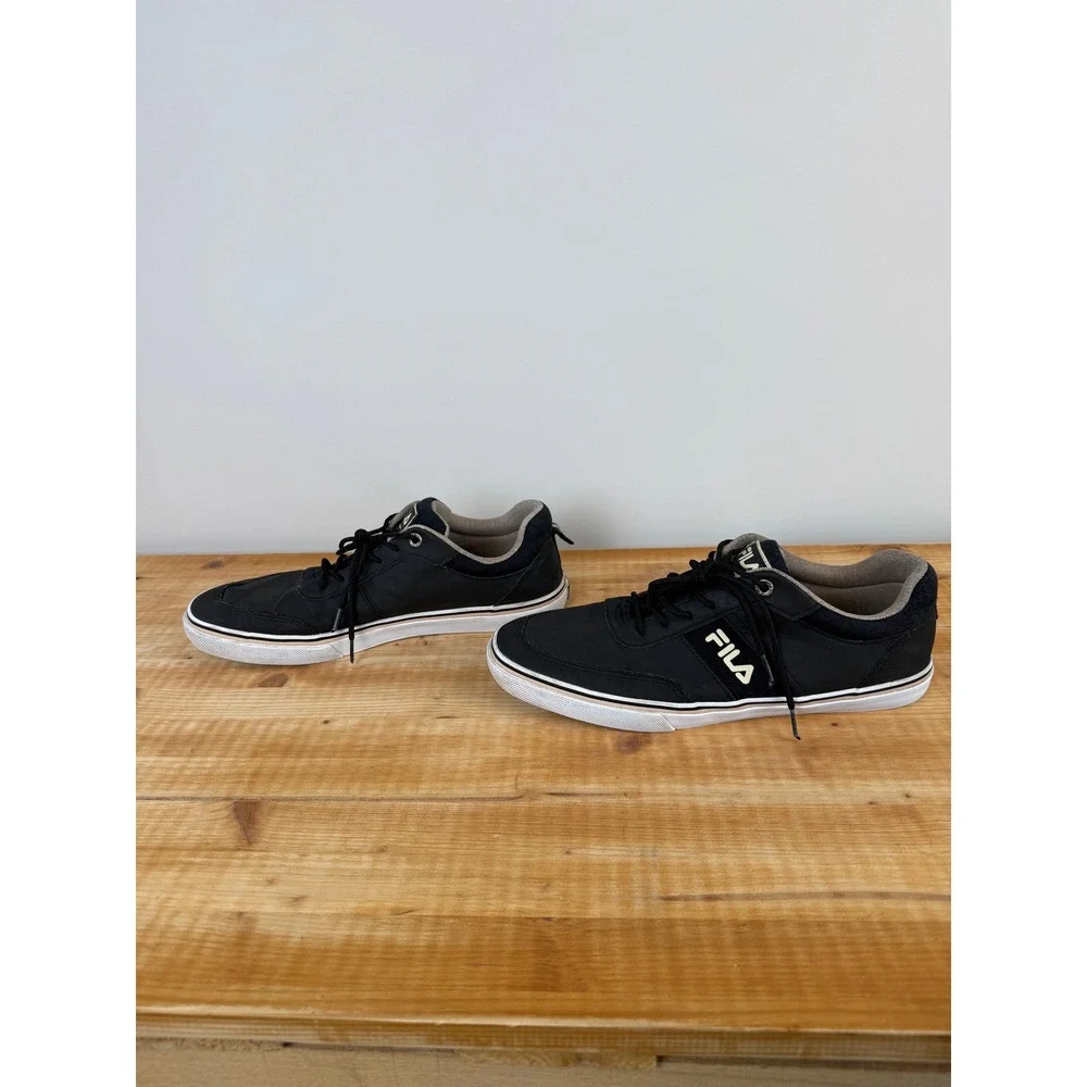 Fila Men's Low Top Sneakers Black Lace Up Casual Shoes‎ Size 12
